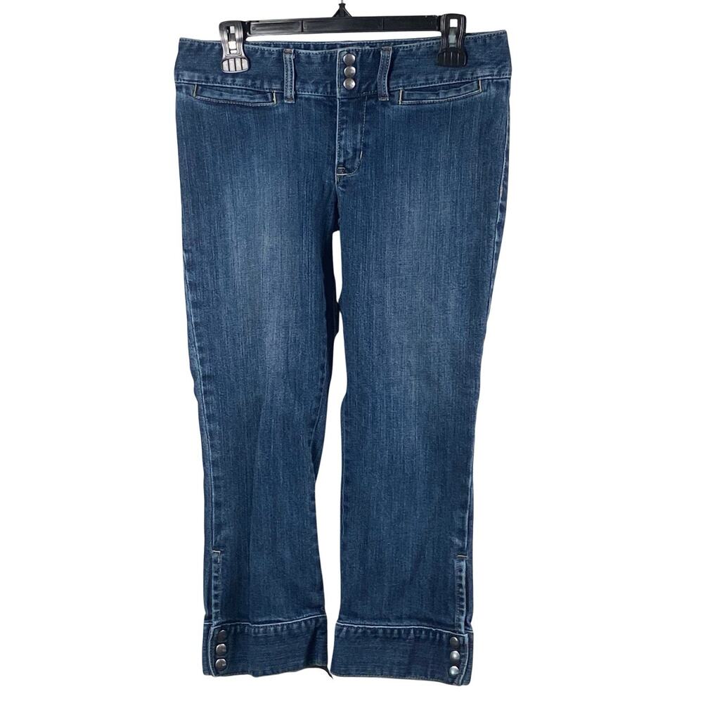 Gap Jeans Womens Size 6 Ultra Low Rise Cropped Blue Dark Wash Denim Buttons